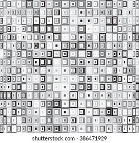 Seamless pattern with square elements. Illusion  gray background 