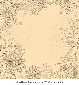 Seamless pattern with square frame. Hand drawn vector illustration.