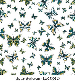 Seamless pattern. Square frames doodles. Illustration in white, brown and black colors.