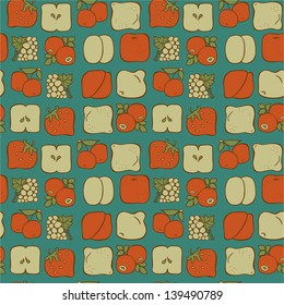 seamless pattern with square fruits