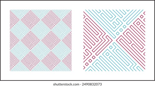 Seamless Pattern for  Square Kufic calligraphy for Rabīʿ al-ʾĀkhir, Muslim Calendar Icon