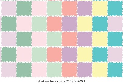 seamless pattern, square pastle color mix became abstract seamless