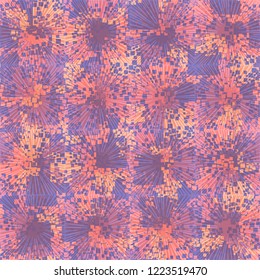 Seamless pattern. Square suns. The colors of spring. Editing is available.