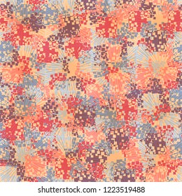 Seamless pattern. Square suns. The colors of spring. Editing is available.