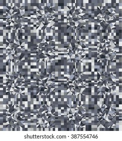 Seamless pattern with square triangular elements gray