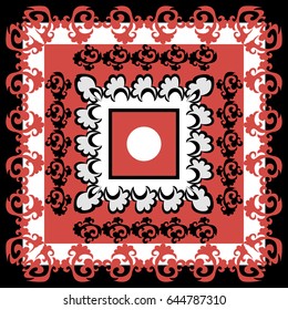 Seamless pattern in a square white red black color