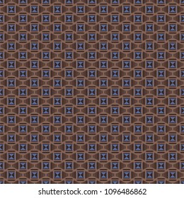seamless pattern with squares in blue and brown 