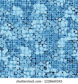 Seamless pattern. Squares and chaotic lines on the background of winter camouflage.