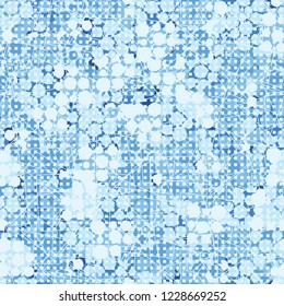 Seamless pattern. Squares and chaotic lines on the background of winter camouflage.