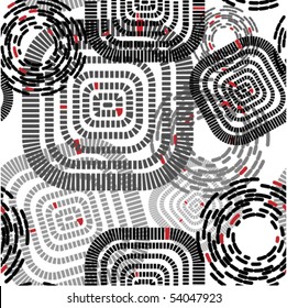 Seamless pattern with squares and circles
