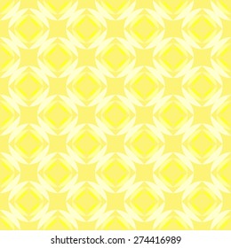Seamless pattern of squares in circles goes into the distance to infinity illusion of fantasy in bright yellow and pale yellow