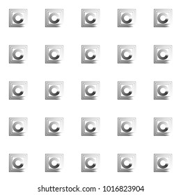 Seamless pattern, squares and circles on white background, vector