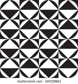 Seamless pattern with squares, circles and rhombuses .