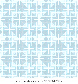 Seamless pattern of squares and crosses. Geometric background. Vector illustration. Good quality. Good design.