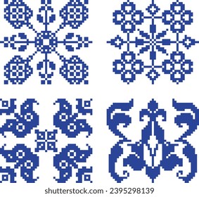 seamless pattern with squares cross-stitch