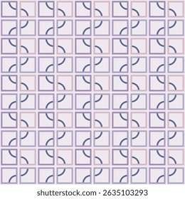 Padrão contínuo com quadrados e linha curva	