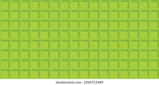 Nahtloses Muster von Quadraten mit Kurven auf den Seiten. Schwarz-grüne Farbe, Keramik, Hintergrund, frisch. Vektorgrafik
