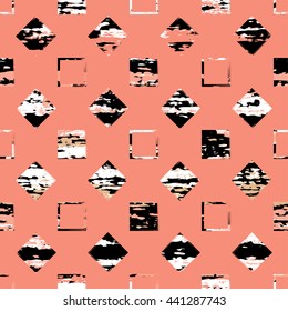 Seamless pattern. Squares and diamonds