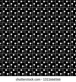 Seamless pattern of squares and dots. Unusual lattice. Geometric background. Vector illustration. Good quality. Good design.