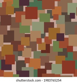 seamless pattern of squares in the form of colored patches for prints on fabrics for curtains, bed linen, towels and for packaging as well as for interior decoration