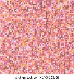 Seamless pattern. Squares forming a colorful picture in camouflage style. Nice colors.