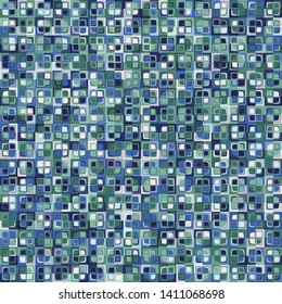 Seamless pattern. Squares forming a colorful picture in camouflage style. Nice colors.