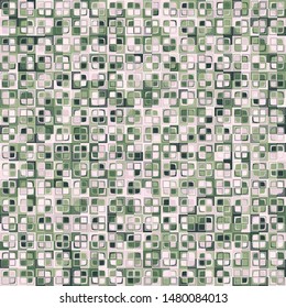 Seamless pattern. Squares forming a colorful picture in camouflage style. Nice colors.