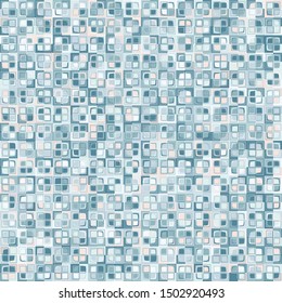 Seamless pattern. Squares forming a colorful picture in camouflage style. Nice colors.