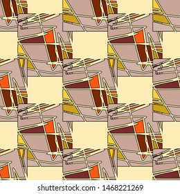 Seamless pattern with squares. Geometric abstraction