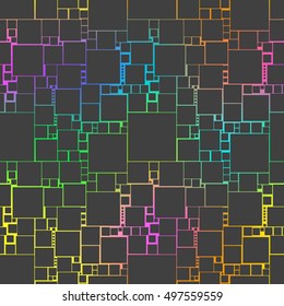 Seamless pattern with squares, geometric structure