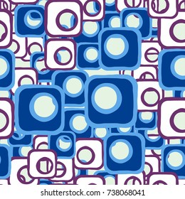 Seamless pattern. Squares with holes. Fashionable camouflage.