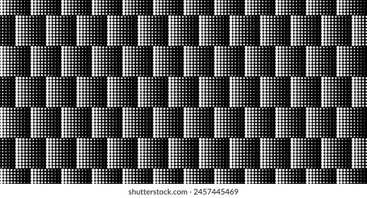 Seamless pattern squares lines dots. Vector illustration.