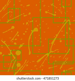 Seamless pattern with squares in orange color. Vector illustration.