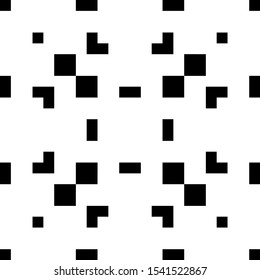 Seamless pattern. Squares, rectangles, figures ornament. Simple shapes wallpaper. Geometric motif, Polygons background. Abstract backdrop. Digital paper, web design, textile print. Vector artwork.