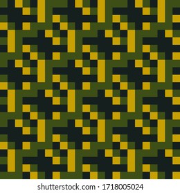 Seamless pattern. Squares, rectangles, shapes wallpaper. Tiles, forms, slabs backdrop. Checks, strokes, figures ornament. Ethnic motif. Geometric background. Mosaic illustration. Vector abstract.