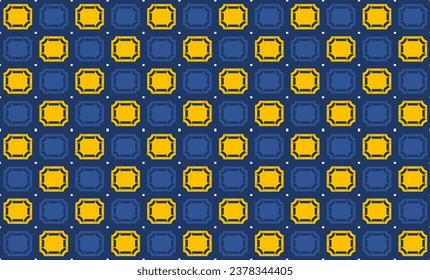 seamless pattern with squares, retro light blue and yellow line block on light blue background repeat seamless chessboard pattern design for fabric printing or vintage wallpaper, checkerboard