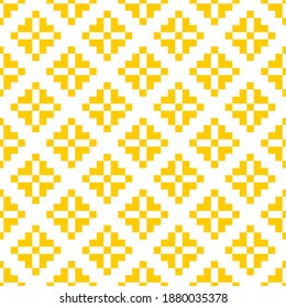 Seamless pattern of squares and rhombuses. Geometric orange background.