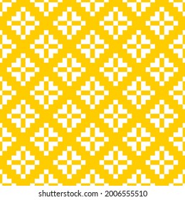 Seamless pattern of squares and rhombuses. Geometric orange background.