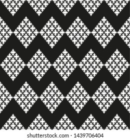Seamless pattern of squares, rhombuses and lines.