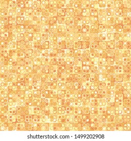 Seamless pattern. The squares and rings form an unusual camouflage pattern. Subdued colors.