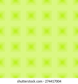 Seamless pattern of squares in a square goes into the distance to infinity illusion of fantasy in the grass green colors