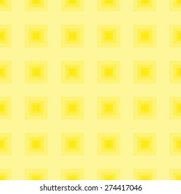 Seamless pattern of squares in a square goes into the distance to infinity illusion of fantasy in the light yellow color