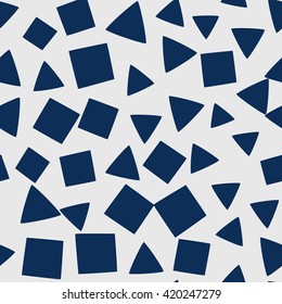 Seamless pattern with squares and triangles