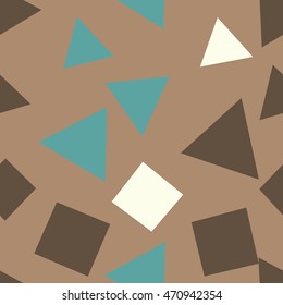Seamless pattern with squares and triangles