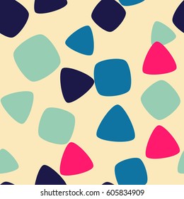 Seamless pattern with squares and triangles