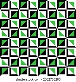 Seamless Pattern of Squares, Triangles and Diagonal Lines. Abstract Geometric Background Vector.