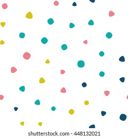 Seamless pattern with squares and triangles of fresh colors on a white background