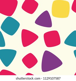 Seamless pattern with squares and triangles on a beige background