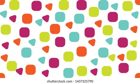 Seamless pattern with squares and triangles on a white background, abstract vector