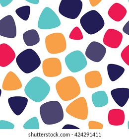 Seamless pattern with squares and triangles on a white background. Vector repeating texture.